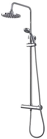 Kiamami Valentina - Aufputz Duschsystem mit Thermostat aus verchromtem Messing