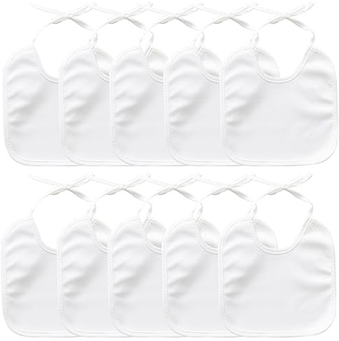 10 Stück Baby Lätzchen zum Bemalen 18 * 20cm, Weiß Baby Lätzchen Bemalen
