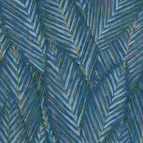 Erismann 10391-19 - Carta da parati in tessuto non tessuto, motivo: Martinique, 0,53 x 10,05 m, blu, soggiorno, corridoio, ufficio, cucina, soggiorno