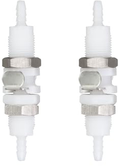 BBTUS 2 Sets 1/8 Kunststoff Bulkhead Schnellverbinder mit Absperrventil | 2 männlich + 2 weiblich Schlauch schnellkupplung ,Schlauchstutzen Kupplung mit Verschluss,1/ 3/16 1/4 zoll als Option
