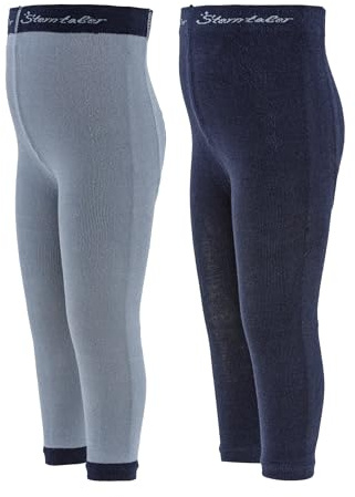 Sterntaler Leggings för pojkar, dubbelpack, traktor, blå, 128