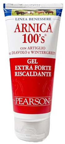 ARNICA 100'S® - Arnica per Cavalli, Gel Extraforte Riscaldante Pearson [100ml]. Crema Arnica Forte con Artiglio del Diavolo e Wintergreen. Pomata Defaticante e Rilassante (100 ML)