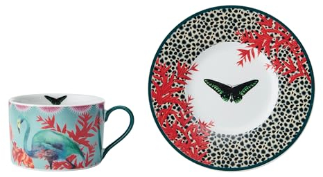 MIKASA x Sarah Arnett Porcelain Cup and Saucer Set, 250ml