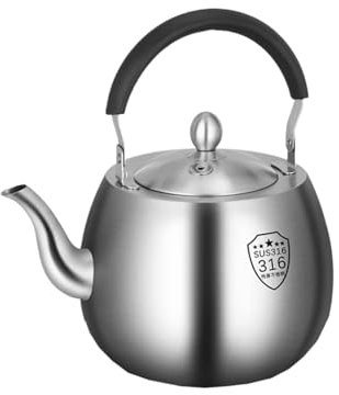 OUYUE Bouilloire Sifflante Bouilloire à thé pour théière de cuisinière, théière sifflante en Acier Inoxydable avec Bec Fin et poignée Anti-brûlure Théières pour Cuisinière Bouilloire à Flûte(5L)