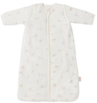 Jollein Schlafsack Baby - Lovely Birds - 70 cm - Baumwolle - 2.0 bis 3.0 TOG - Abnehmbare Ärmel - Oeko-TEX Zertifiziert - Baby Schlafsack - Vögel Print