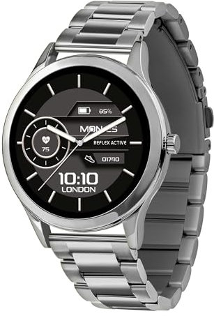 Reflex Active Series 31 Amoled Smart Calling Watch for Women Men with Bluetooth, 1.19'', Fitness Tracker, Blood Oxygen, Heart Rate Monitoring and Stainless Steel Bracelet Compatible with Android IOS