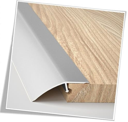 Bodenübergangsstreifen, Türschwellenstreifen, Türschwellenrampe für Türen, Übergangsfliesen und Laminatdielen, 0,27–0,6 Zoll, 0,6–0,98 Zoll (Farbe: Silber, Größe: (25 mm/1 Zoll))