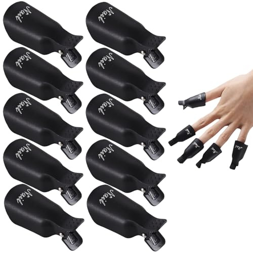 Nagel-Clips, 10 Stück Nail Soak Off Clip, Nagellackentferner-Clips, Acryl-Gel-Nagellack-Clips, Nagelclips zum Entfernen von Gel-Nagellack, für Finger-UV-Gel-Nagellackentfernung