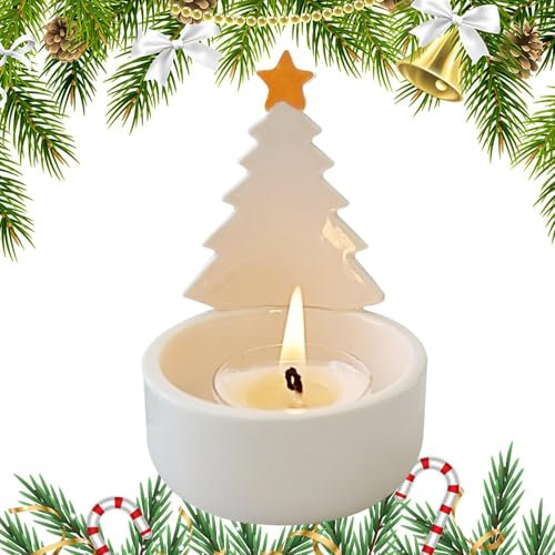Keramik-Teekerzenhalter, Weihnachtsbaum-Kerzenhalter | Keramik-Kerzenhalter, Weihnachtsbaum-Tischdekoration - Vintage-Kerzenhalter, dekorative Keramik-Kerzenhalter für Esszimmer, Tisch, Kaminsims, Dis