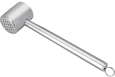 CHEOTIME Martillo ablandador de carne, ablandador de acero inoxidable, martillo para carne, mazo de carne de doble cara, herramienta de cocina para ablandar carne de res y pescado