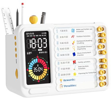 Minuteur Visuel Timer Enfant TDAH numérique à LED, minuterie visuelle Facile pour Les Enfants, Aide au TDAH avec minuterie de productivité Pomodoro numérique pour la Salle de Classe, la Maison