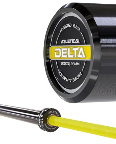 ATLETICA Langhantel | Delta | Electric Yellow | Hantelstange für Weightlifting, Powerlifting und Functional Training | 20kg | IPF- & IWF-Markierungen | 1000kg Belastbarkeit
