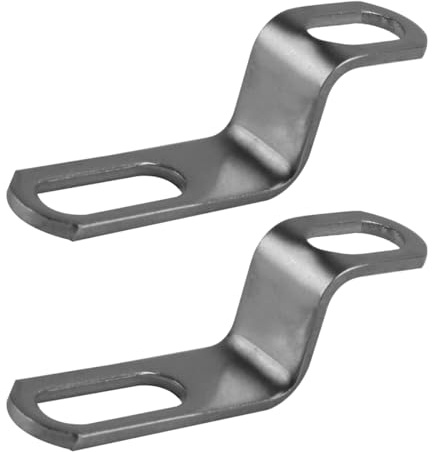 Gorise 2 abrazaderas de montaje para tubo de escape de motocicleta, soporte de acero inoxidable, pieza de conexión en forma de Z, color plateado.