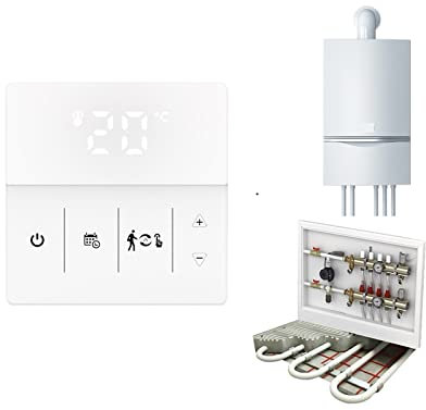 Interruptor inteligente, Termostato inteligente, caldera de Gas, controlador de calefacción de suelo eléctrico de agua, Logo de Color ajustable, Control de aplicación inteligente Tuya(GC-WH)