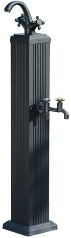 JLLEIZYZ Fontana da Giardino Esterno, Rubinetto per Lavatrice, Rubinetti Alti e Bassi Integrati, Adatti per Giardini, Cortili e Fattorie(Black)