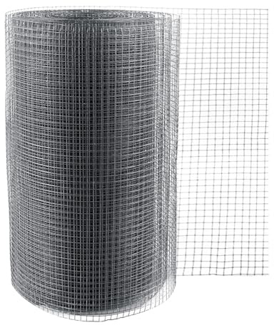 LDXDRU Griglia per topi ad arvicole, 8 m x 30 cm, rete metallica zincata, spessore filo 0,5 mm, larghezza maglie 6 mm, per aiuole rialzate e piccoli animali, griglia per topi, filo di pollo, filo di