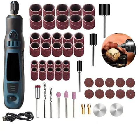 Set di strumenti per incisore elettrico senza fili, include 54 allegati, velocità regolabile, design portatile per progetti artigianali di gioielli, set di strumenti per incisione elettrica