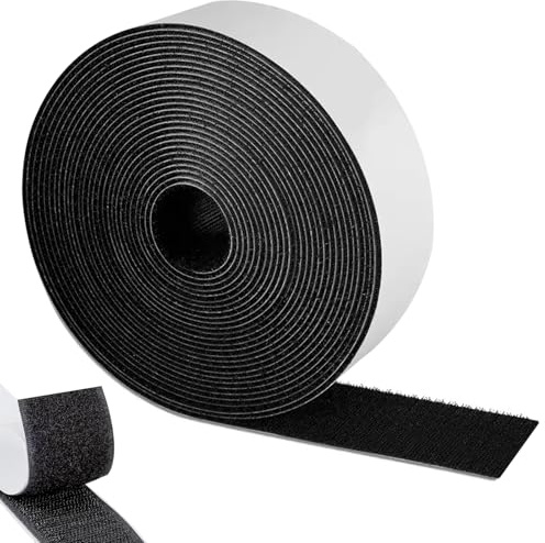 SURFOU Självhäftande Kardborreband 8 m x 50 mm, Extra Stark, Dubbelsidigt med Hake och Ögla för Inomhus- och Utomhusbruk, Lämpligt för Textilier, Myggnät och Soffkuddar