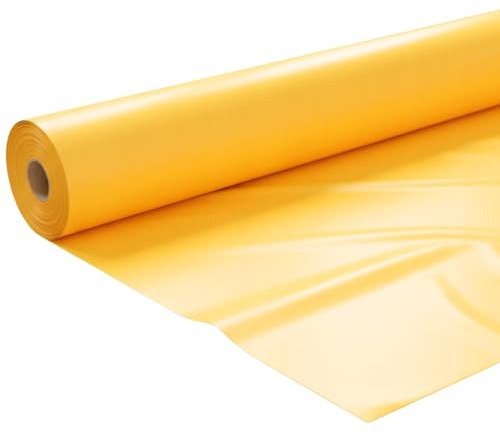 Roof Vapour Barrier Membrane 2m x 50m 0.2mmDamp Proof Yellow Floor Insulation Moisture & Condensation Protection Film Sheet for Floor, Wall & Roof Insulation (Yellow, 2m x 25m)