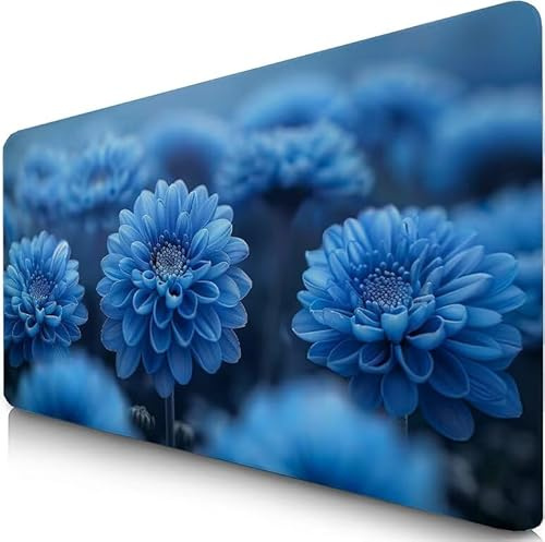 Tapis de Souris XXL 90x40cm Bleu Tapis de Souris Gaming, sous Main Bureau Gaming Usine Accessoire Bureau Base en Caoutchouc Antidérapant Surface Confort, Mouse Pad pour Maison, Ordinateur, PC F0-224