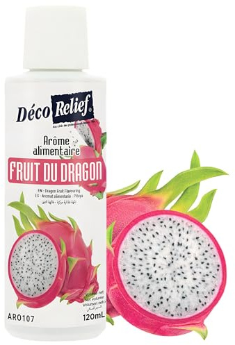 Déco Relief - Arôme Liquide Goût Fruit du Dragon 120 ml - Arôme Alimentaire Pâtisserie & Yaourtière - Pour Gâteaux, Pâtisseries, Yaourts - Arôme Concentré - ARO107