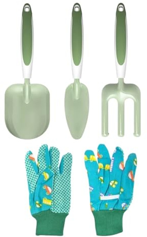 Candy Color Barn Trädgårdsredskapsset Murslev Spade Planteringsverktyg Vattenkanna Handskar Trädgårdsleksaker Gör-det-självleksak Sparar Energi Och Tid(Green-4Pcs Set A)