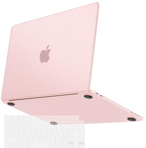 MOSISO Funda Compatible con MacBook Neo 13 Pulgadas A18 Pro Chip 2026 | Carcasa Rígida Antihuellas&Protector Teclado, Rosa Nube Claro