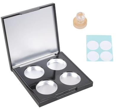 Palette di ombretti rotondi a 4 sezioni per trucco antigraffio con base per ombretto da donna