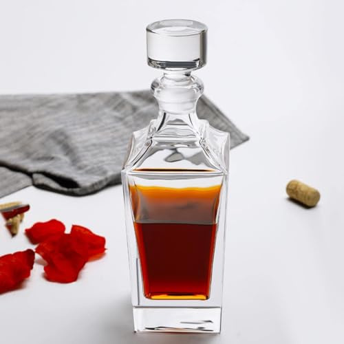 Decanter per Whisky, Decanter per Liquori, Decanter per Alcolici, Decanter in Cristallo, per Whisky, Decanter per Bourbon, Decanter per Scotch E Liquori, 750ml