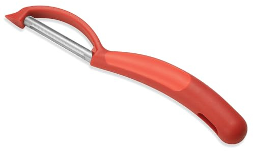 Kuhn Rikon Serrated Piranha “Swivel” Peeler 7.25” Red