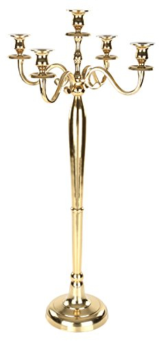 Gräfenstayn® Chandeliers à 1, 3 ou 5 Bras - différentes Tailles - Chandeliers candélabres en Argent, Noir, Blanc ou Or (XL, Or)