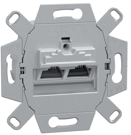Schneider Electric Merten Universal-Anschluss-Einsatz, UAE-Buchse RJ45, Unterputz, 1-fach, 2-Anschlüsse, 8/8 Kat 6, IP20, Artikelnummer 465706