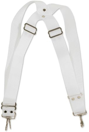GEWA Marching Drum, Marschtrommel Zubehör Trageriemen für Bass Drum, Nylon weiß, 5 cm breit, verstellbar mit Karabiner