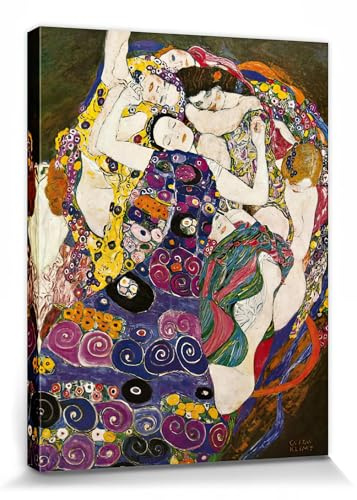 1art1 Gustav Klimt Poster Die Jungfrau, 1912-1913 Bilder Leinwand-Bild Auf Keilrahmen | XXL-Wandbild Poster Kunstdruck Als Leinwandbild 80x60 cm