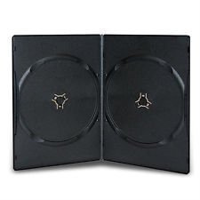 Vision Media - 15 custodie doppie per DVD/CD/BLU RAY, sottili, dorso da 7 mm, colore: nero