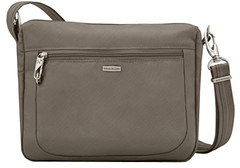 Travelon Uni Anti-Theft Classic Small East/West Crossbody axelväska, muskotnöt, Einheitsgröße, Klassisk axelväska med stöldskydd, liten