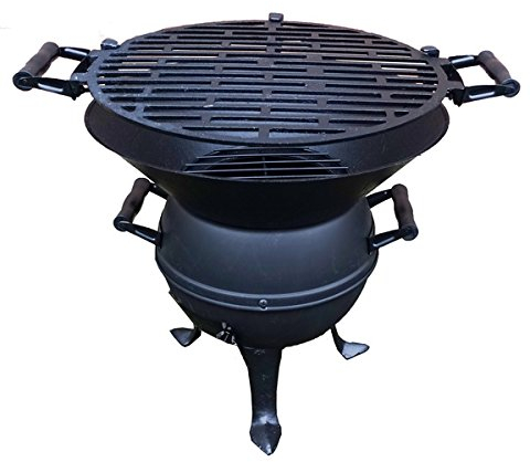 Jürgen Westerholt GmbH Grillfass/robuster Holzkohlegrill aus Gusseisen und Stahl mit extra großer Grillfläche