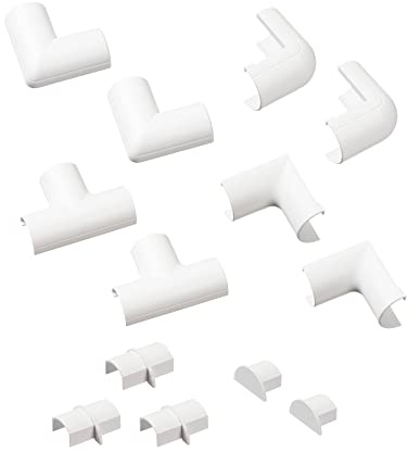 D-Line CLOAP2010W 20x10mm Accesorios para Canaletas, Set de 13 Piezas - Blanco