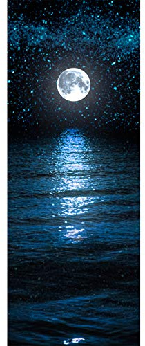 Türtapete selbstklebend TürPoster 3D Bewirken Fototapete Türfolie Poster Tapete Abnehmbar Wandtapete für Wohnzimmer Küche Schlafzimmer 77X200cm (Mond und Sterne)