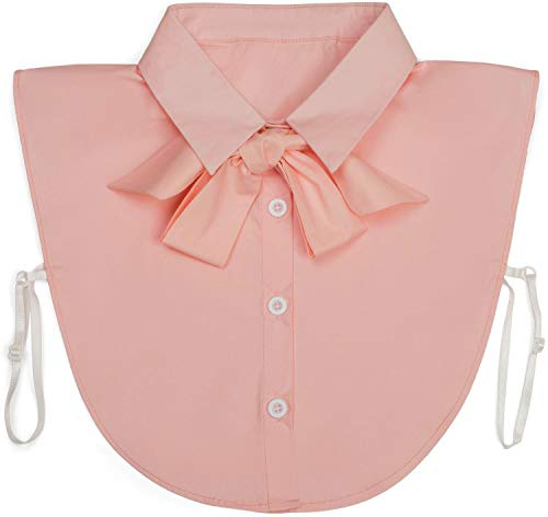 styleBREAKER Col Amovible avec Patte de Boutonnage et nœud, col décoré pour Blouses et Pulls, Femmes 08020003, Couleur:Rose-