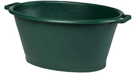 Ondis24 Universal Garteneimer Kanada, großer 50L Eimer, Gartenkübel grün & oval, Flexibler Gartenkorb für Transport, Gartentonne mit Griffen, Laubtonne Garten