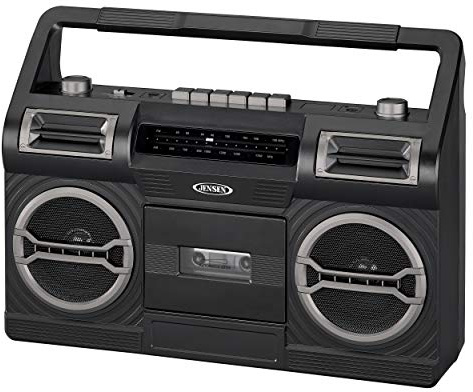 Jensen MCR-500 Portable AM/FM Radio with Cassette Player/Recorder and Built-in Speaker