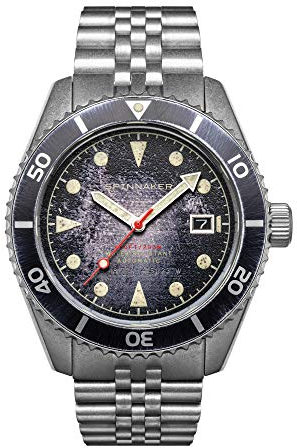 Spinnaker Herren 44mm Wreck Automatik Barnacle Black 3-Zeiger-Uhr mit Edelstahlarmband SP-5089-11