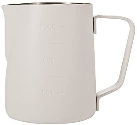 Dianoo 350ml Espresso Dampfkrug Milchaufschäumkrug Milchaufschäumkrug Edelstahl Milchaufschäumbecher Milchaufschäumkrug Kaffeekanne Latte Art weiß