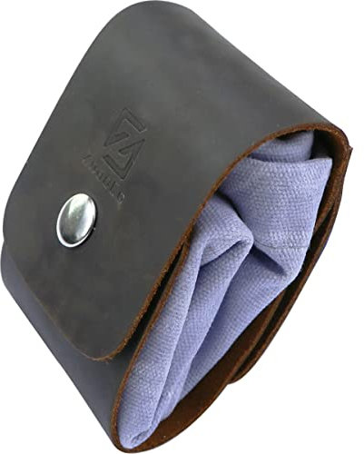 ZhaoCo Canvas Futtersack zum Wandern, zusammenklappbarer Ledergürtelbeutel Taillentasche mit Kordelzug und Schnalle - Lila