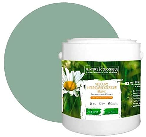 Natura Ecological Interior Exterior Velvet Look Natural Paint - 2.5L / 33m² [Energieklasse A+], Salbeigrün