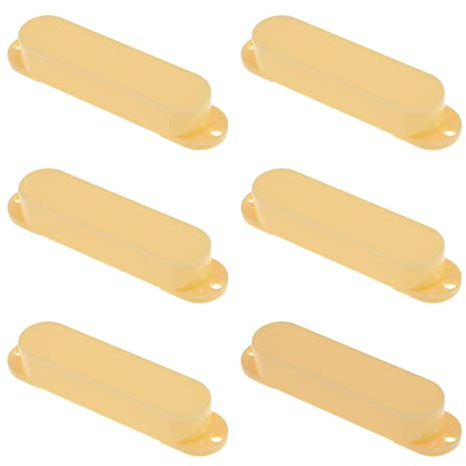 EMSea 6 piezas selladas de una sola bobina pastillas cubiertas de plástico cerrado Pickup Shell protectora Accesorios de guitarra para la mayoría de guitarras eléctricas sin agujeros amarillo