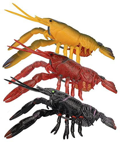 TRUSCEND Pre-Rigged Weichköder mit Kumho Haken, Realistisches Profil, Natürliche Bewegung und Strapazierfähiges TPE, Crayfish Angelköder für Barsche, Forellen, Zander und Hecht, Getrennte Aufbewahrung