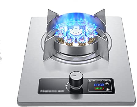 IBOWZ Tables de Cuisson à Gaz Plaques de Cuisson à gaz Portables en Acier Inoxydable,brûleurs à feu féroce à Neuf Chambres de 5,2 KW,minuterie Intelligente de 99 Minutes,Anneaux de Plaque de cuiss