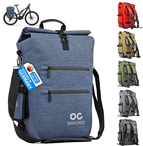 barcoco Fahrradtasche für Gepäckträger 21L Fahrradtaschen Multifunktionale Fahrradtaschen für Gepäckträger Fahrradtasche Wasserdicht Fahrradtasche Gepäckträgertasche mit Rucksack